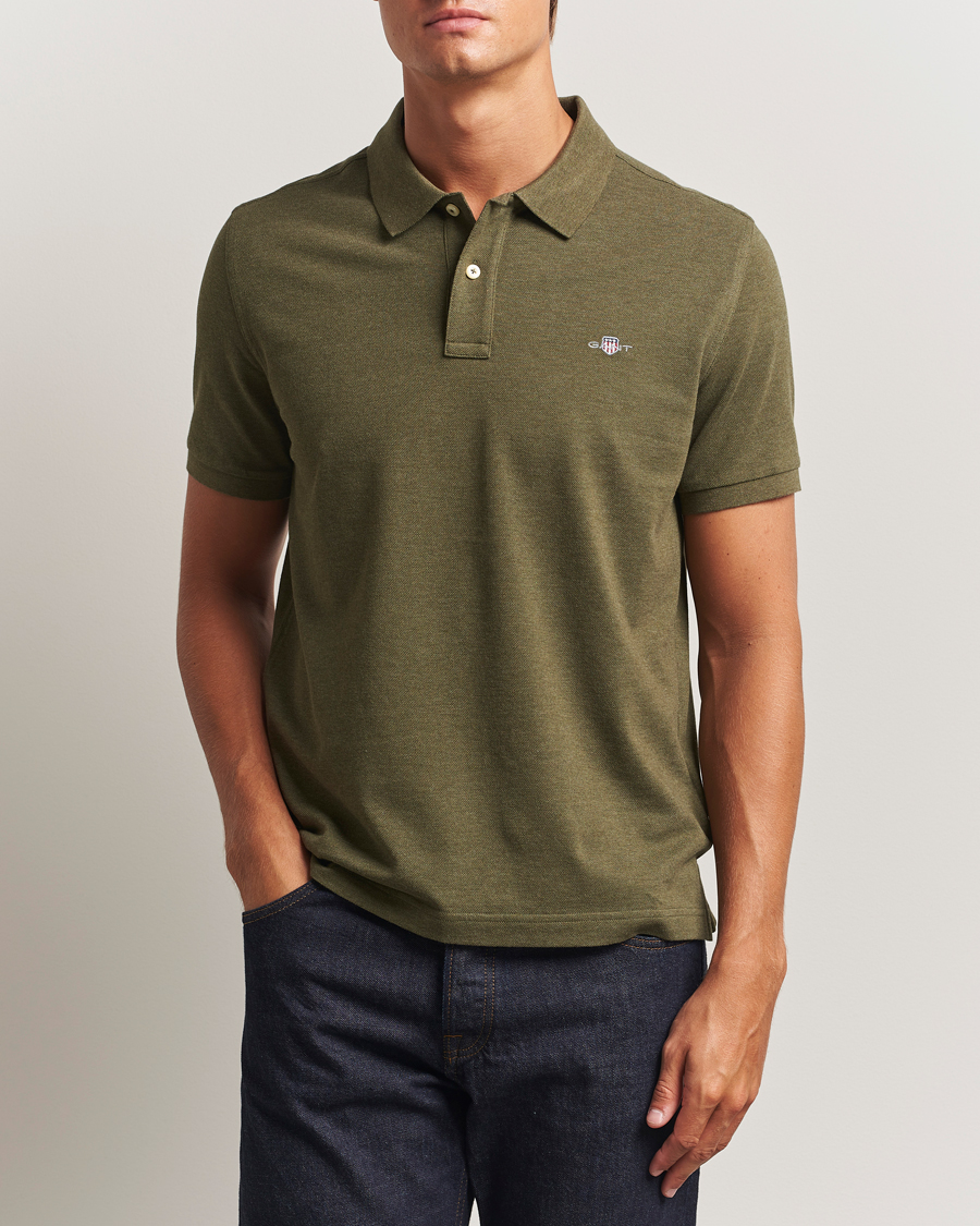 Mies | Pikeet | GANT | The Original Polo Khaki Green Melange