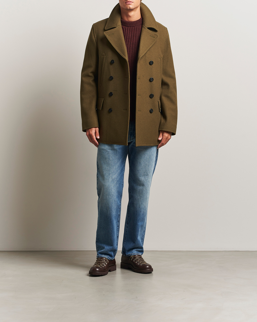 Mies | Takit | Gloverall | Churchill Reefer Peacoat Loden Green