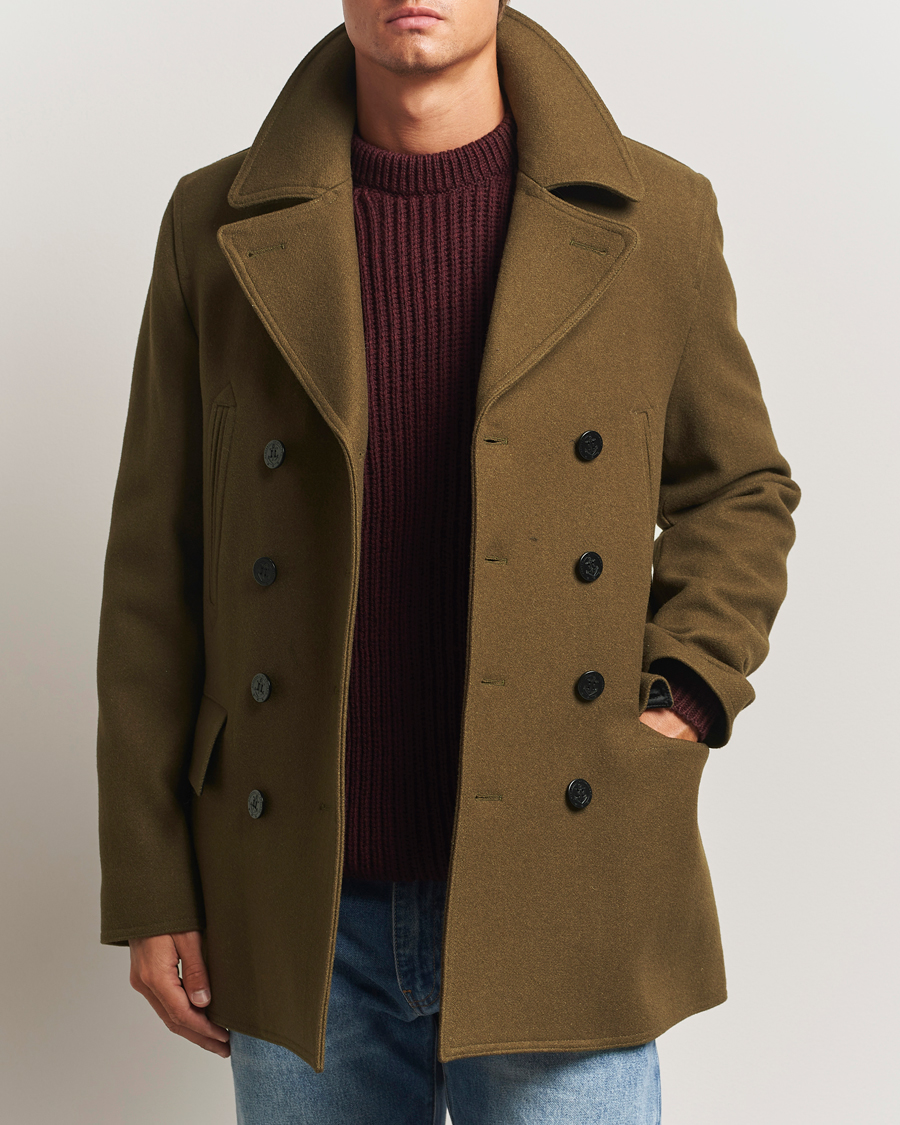 Mies | Takit | Gloverall | Churchill Reefer Peacoat Loden Green
