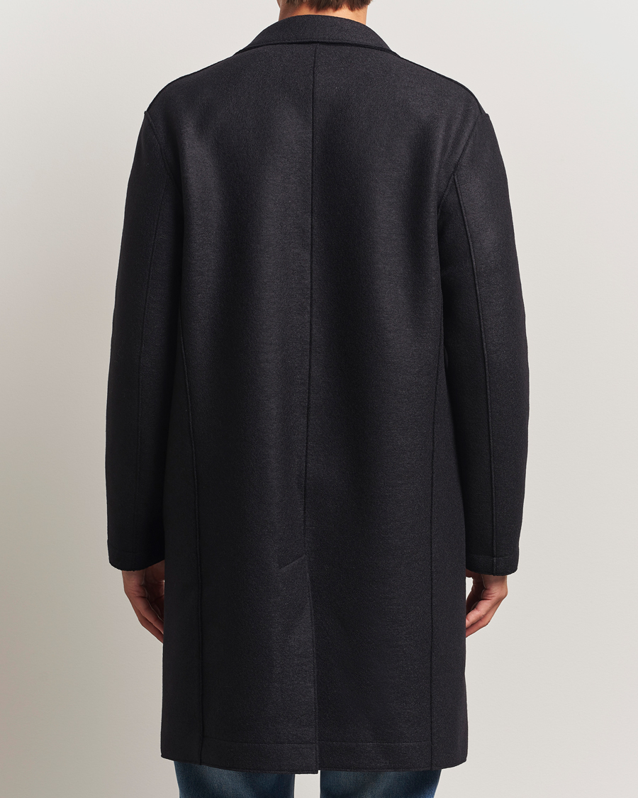 Mies | Takit | Harris Wharf London | Pressed Wool Mac Coat Black