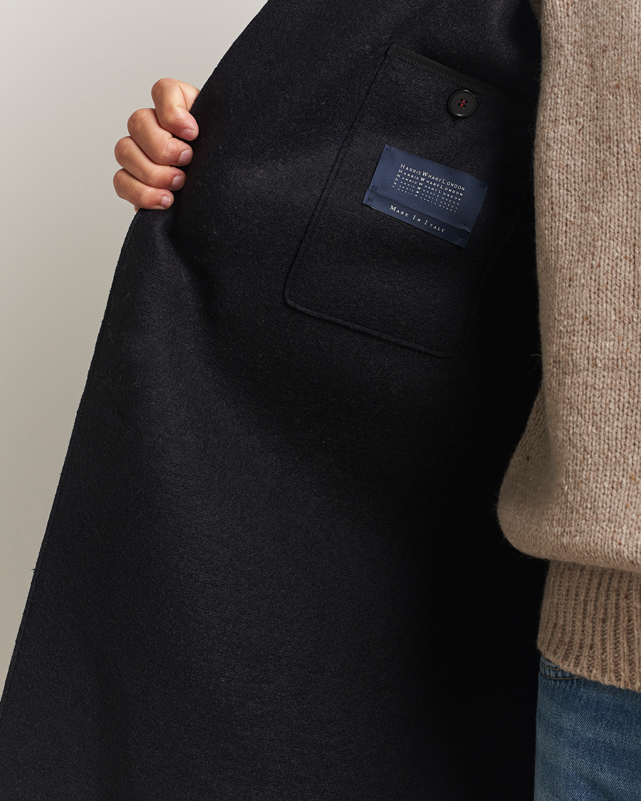 Mies | Takit | Harris Wharf London | Pressed Wool Mac Coat Black