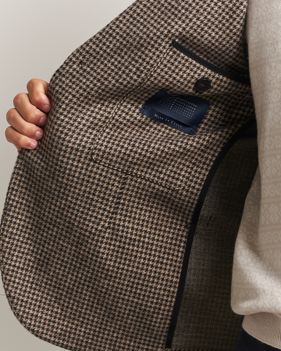 Mies | Pikkutakit | Harris Wharf London | Two Button Houndstooth Blazer Beige