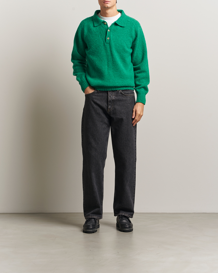 Mies | Puserot | Howlin' | Brushed Wool Polo Greendream