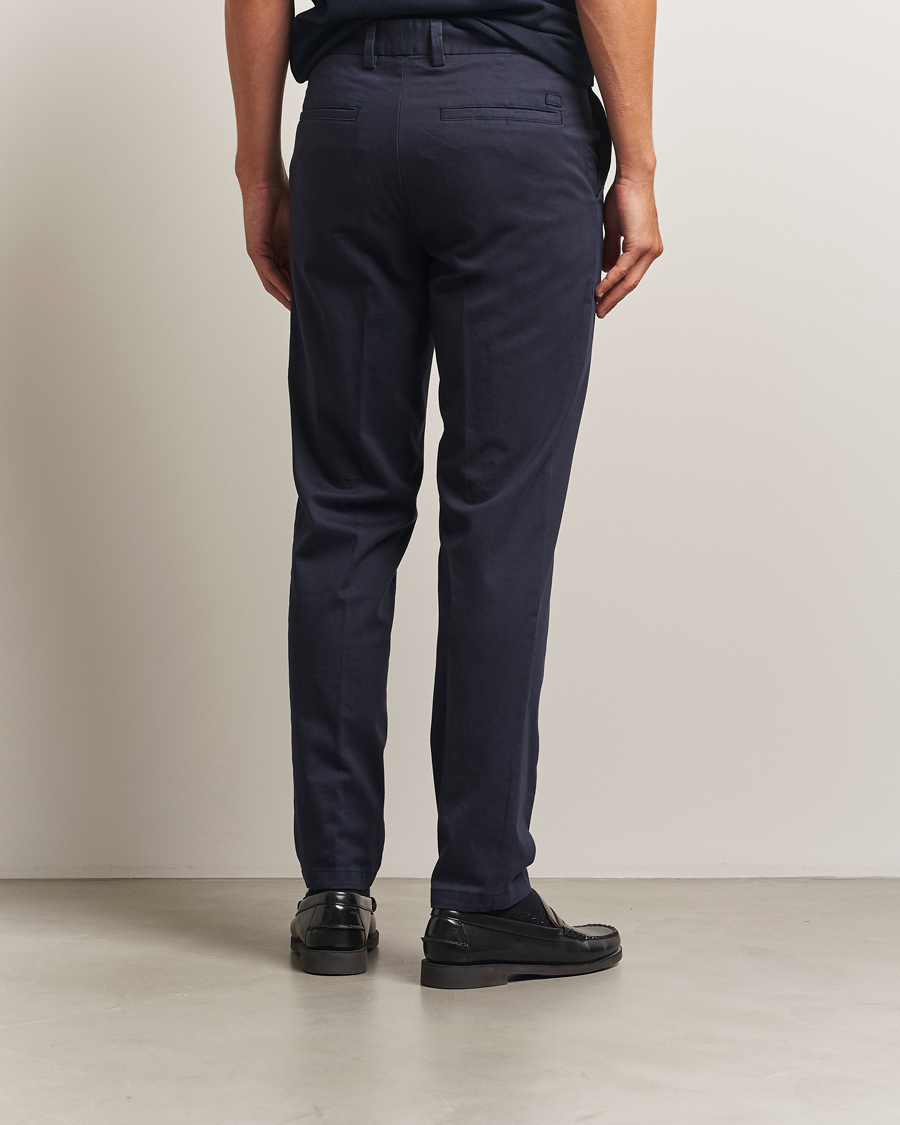 Mies | Housut | BOSS BLACK | Kane Brushed Cotton Pleated Trousers Dark Blue