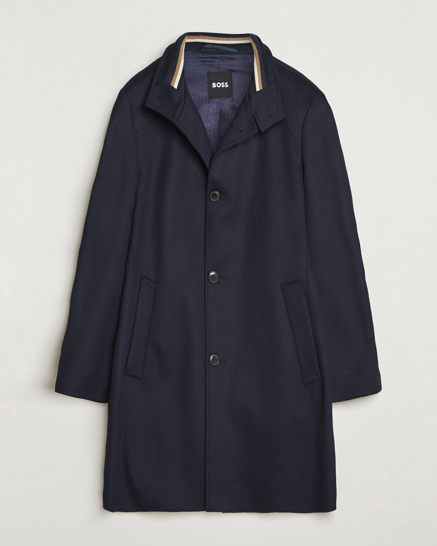 Mies | Takit | BOSS BLACK | Hyde Stand Up Collar Coat Dark Blue
