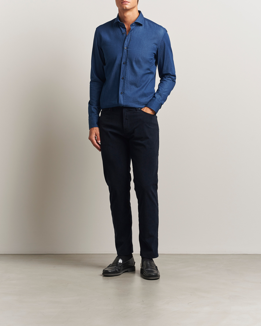 Mies | Kauluspaidat | BOSS BLACK | Hank Denim Shirt Navy
