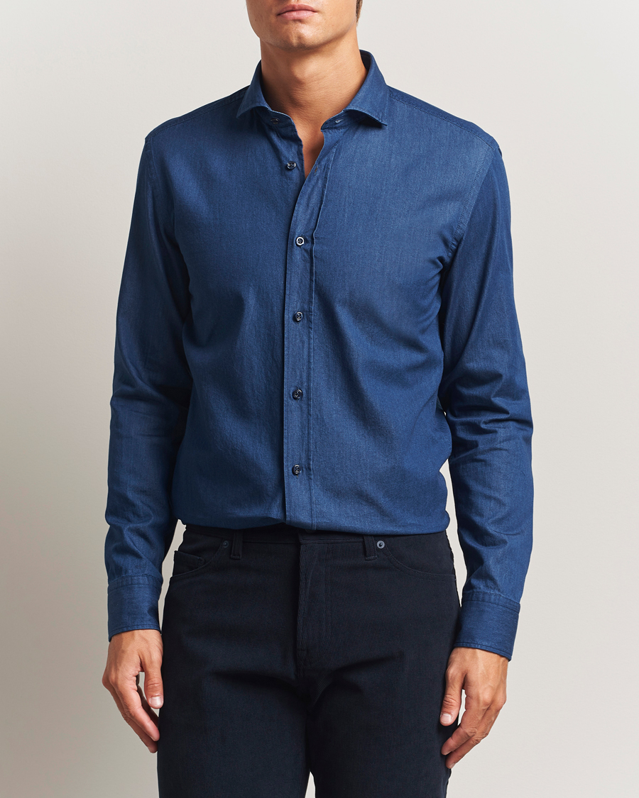 Mies | Kauluspaidat | BOSS BLACK | Hank Denim Shirt Navy