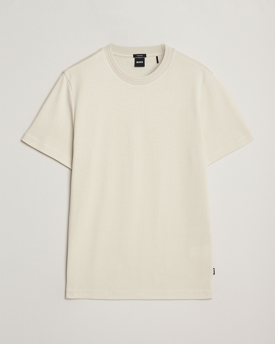 Mies | T-paidat | BOSS BLACK | Thompson Structured Crew Neck T-Shirt Open White