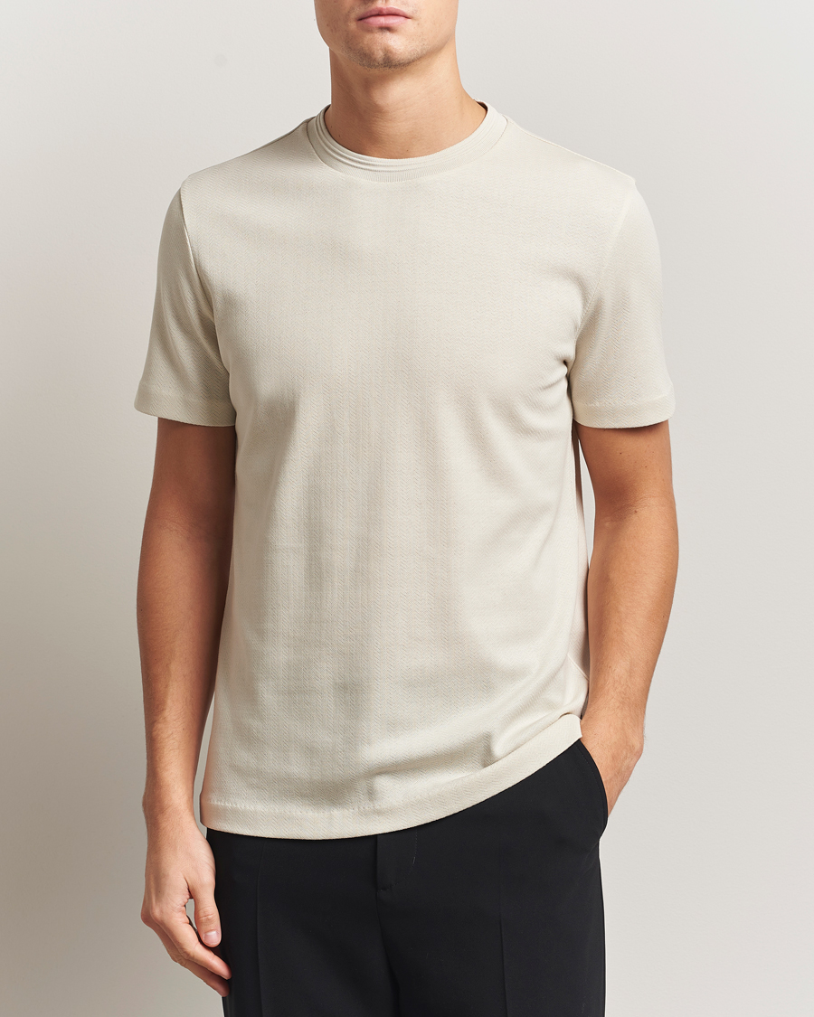 Mies | T-paidat | BOSS BLACK | Thompson Structured Crew Neck T-Shirt Open White