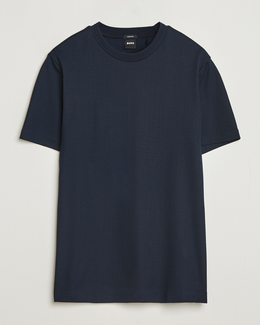 Mies | T-paidat | BOSS BLACK | Thompson Structured Crew Neck T-Shirt Dark Blue