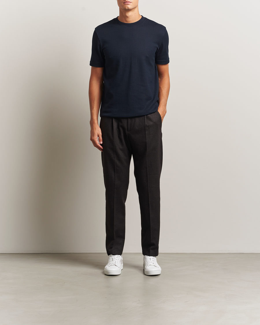 Mies | T-paidat | BOSS BLACK | Thompson Structured Crew Neck T-Shirt Dark Blue