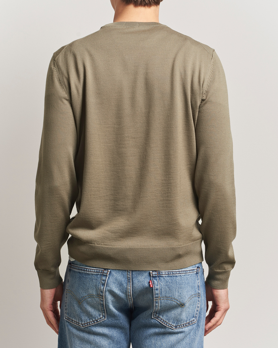 Mies | Puserot | BOSS BLACK | Botto Merino Knitted Pullover Open Brown