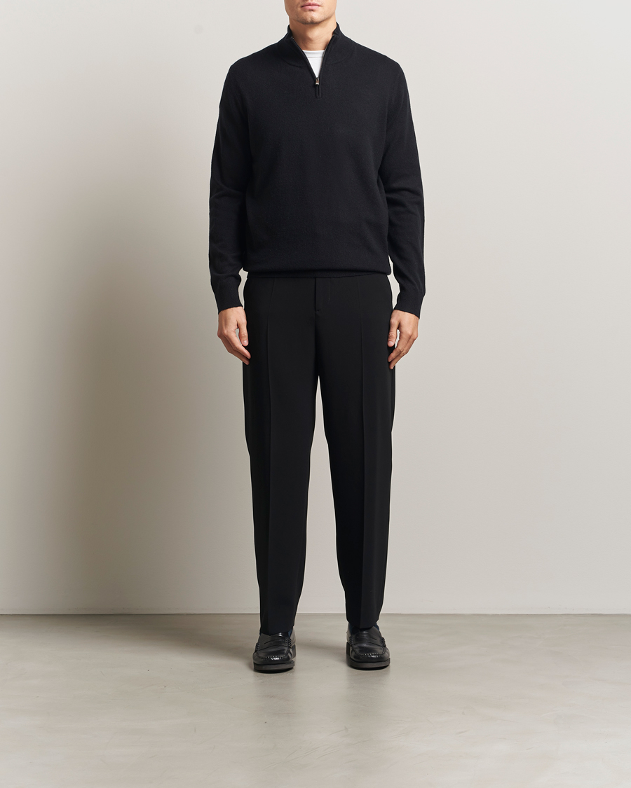 Mies | Puserot | BOSS BLACK | Hemarlo Wool/Cashmere Half Zip Black