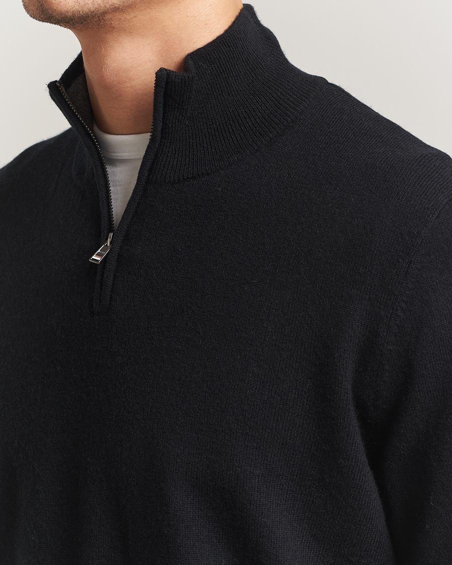 Mies | Puserot | BOSS BLACK | Hemarlo Wool/Cashmere Half Zip Black