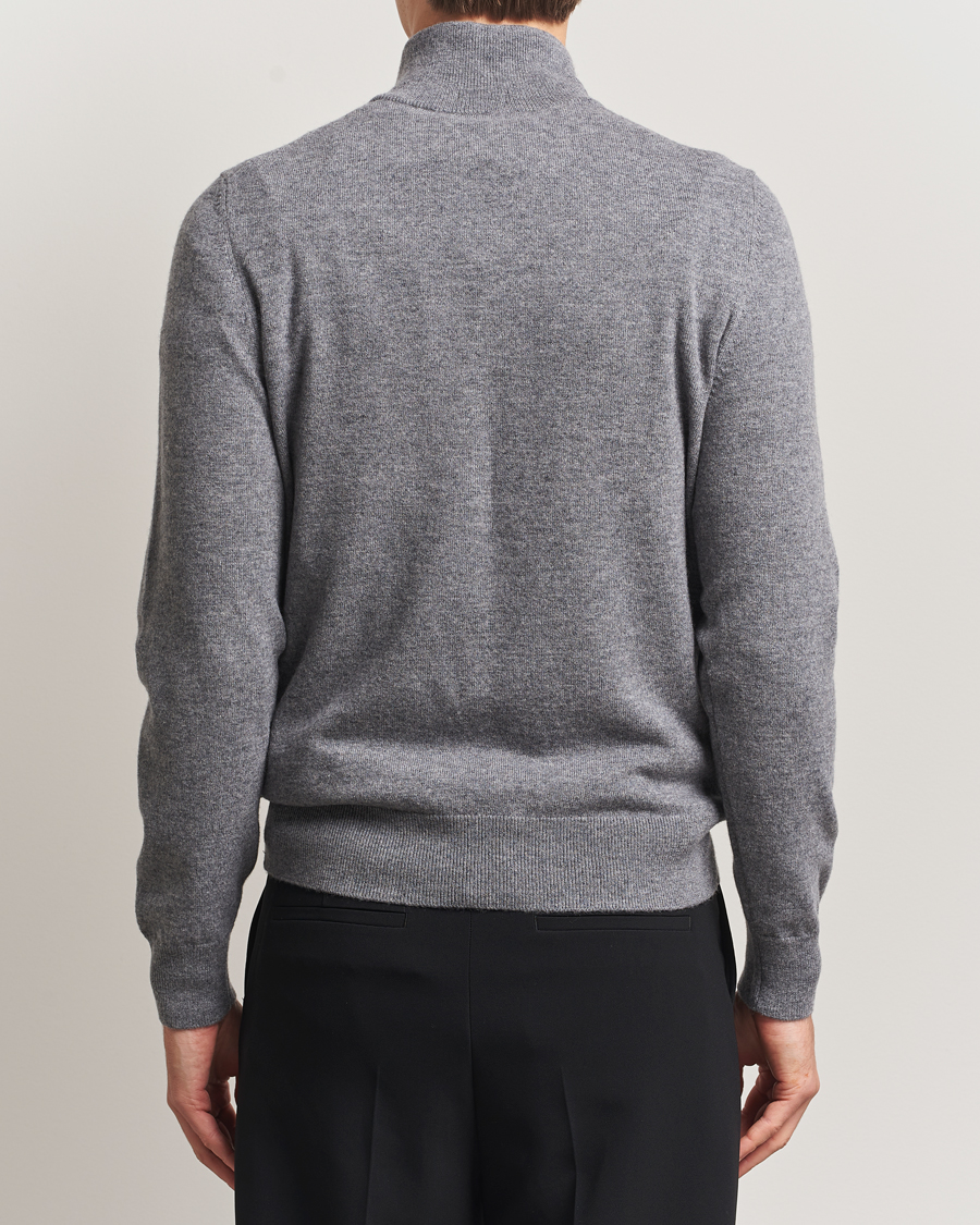 Mies | Puserot | BOSS BLACK | Hemarlo Wool/Cashmere Half Zip Medium Grey