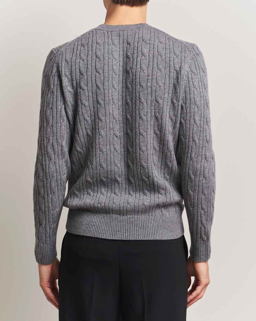 Mies | Puserot | BOSS BLACK | Hetico Wool/Cashmere Cable Sweater Medium Grey