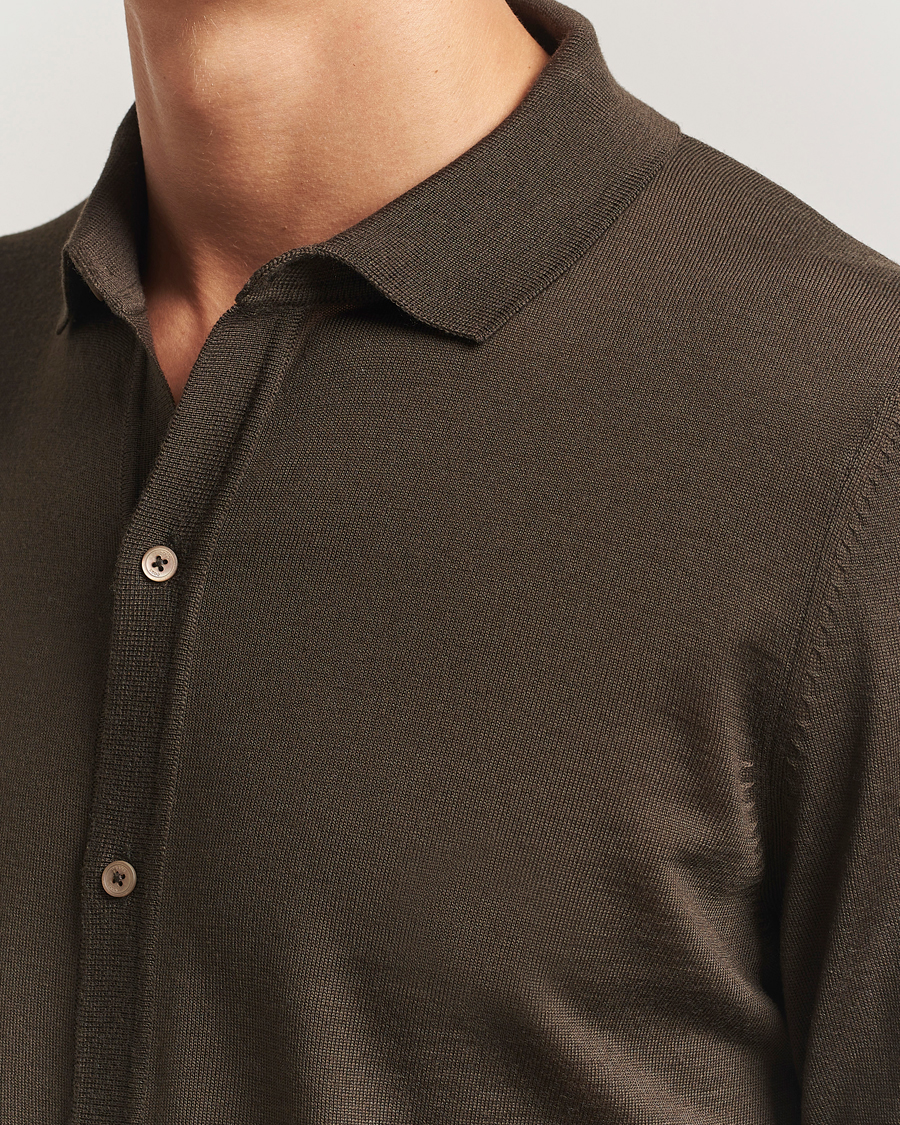 Mies | Puserot | BOSS BLACK | Helbert Wool Cardigan Open Green