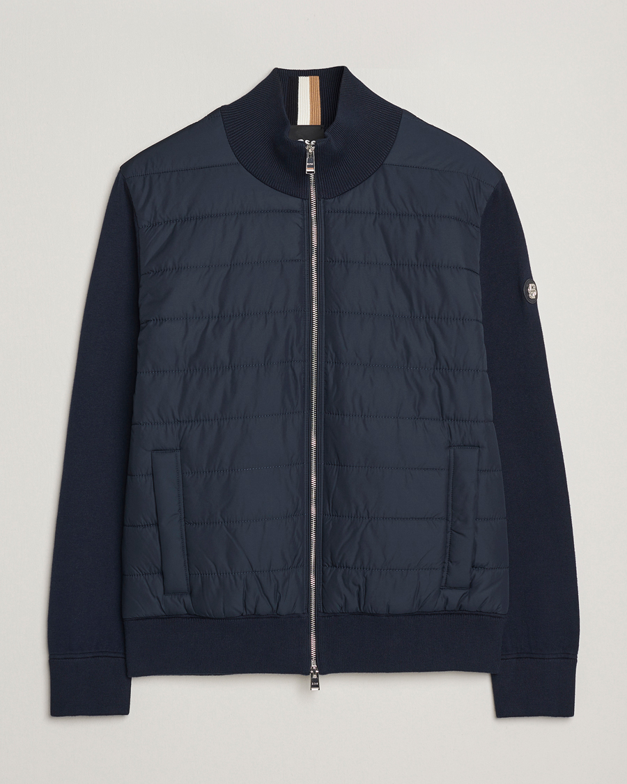 Mies | Puserot | BOSS BLACK | Hernest Hybrid Full Zip Dark Blue