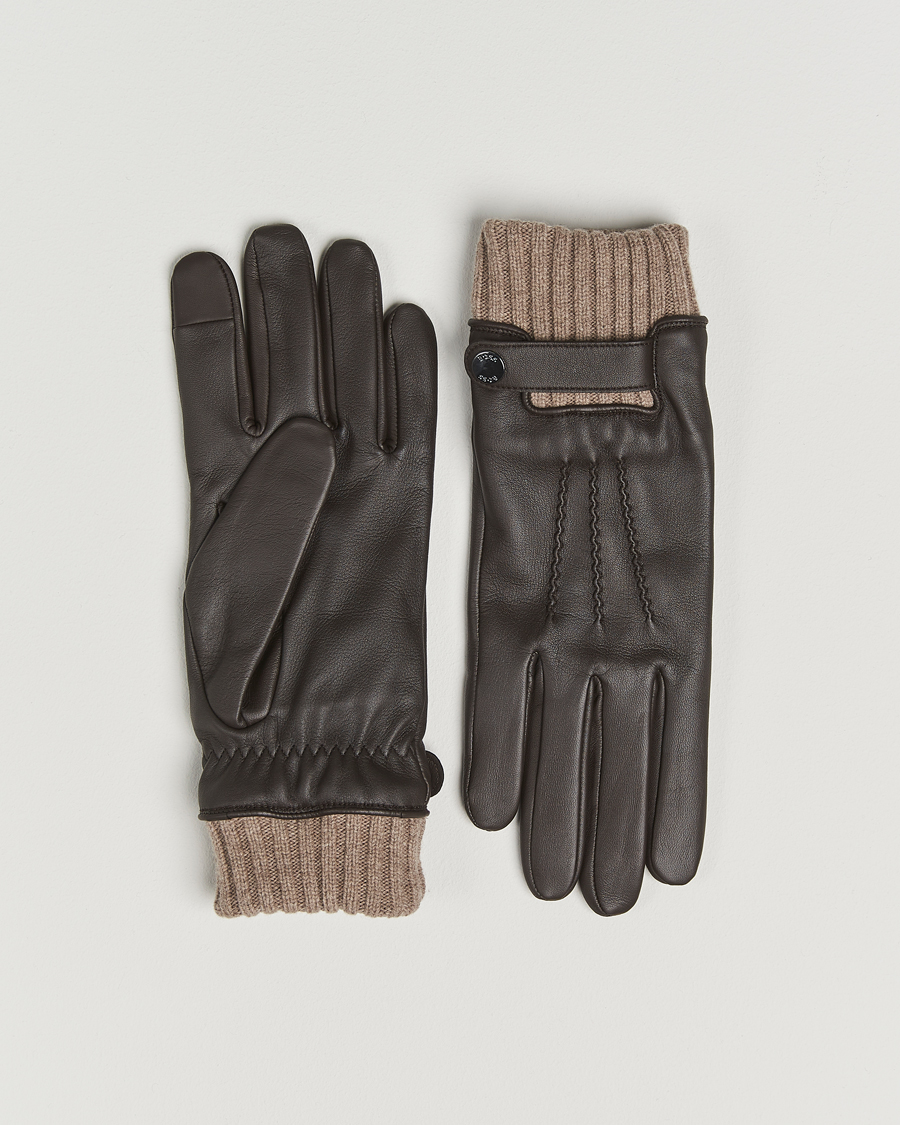 Mies | Käsineet | BOSS BLACK | Hyden Leather Glove Dark Brown