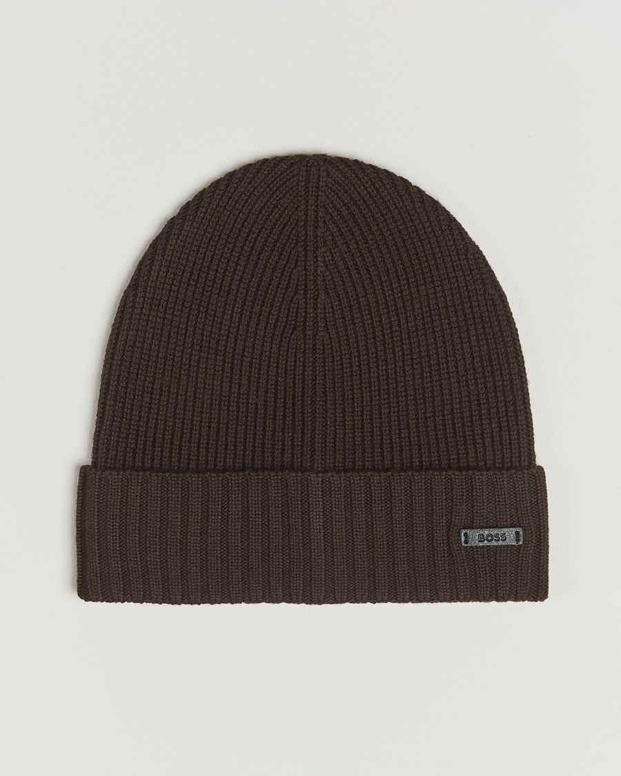 Mies | Pipot | BOSS BLACK | Fati Wool Beanie Dark Brown