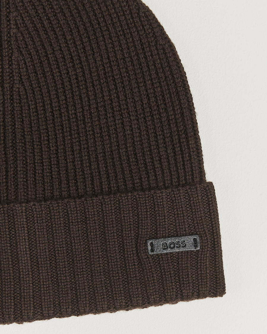 Mies | Pipot | BOSS BLACK | Fati Wool Beanie Dark Brown