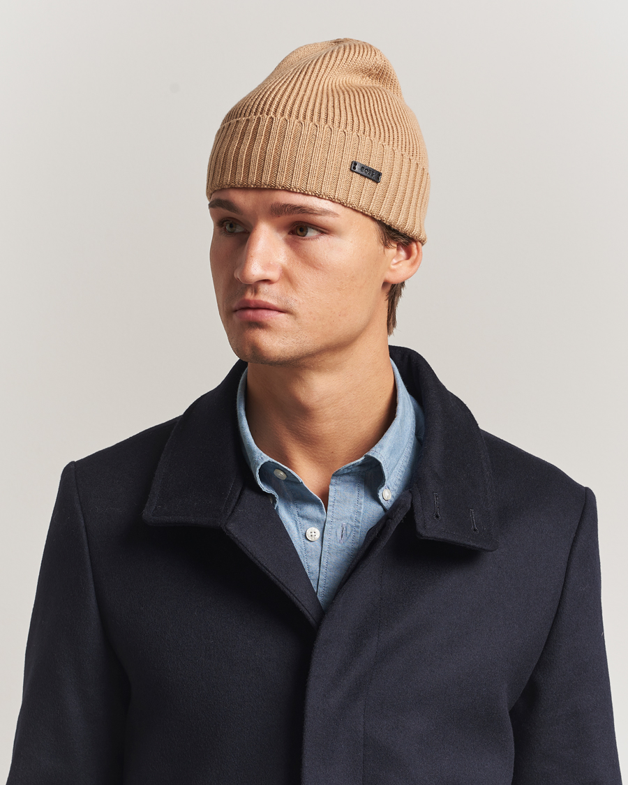 Mies | Pipot | BOSS BLACK | Fati Wool Beanie Medium Beige