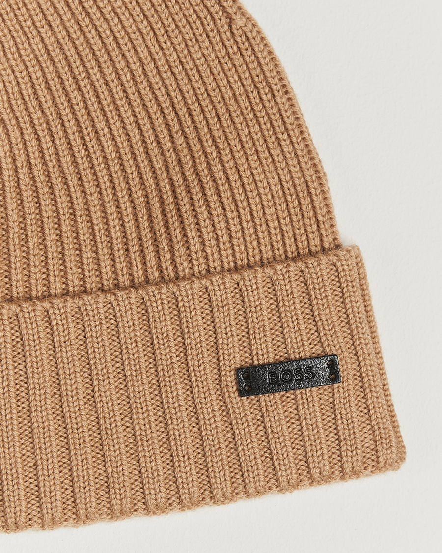 Mies | Pipot | BOSS BLACK | Fati Wool Beanie Medium Beige