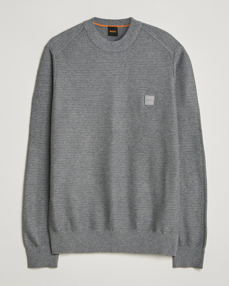 Mies | Puserot | BOSS ORANGE | Anion Knitted Sweater Silver
