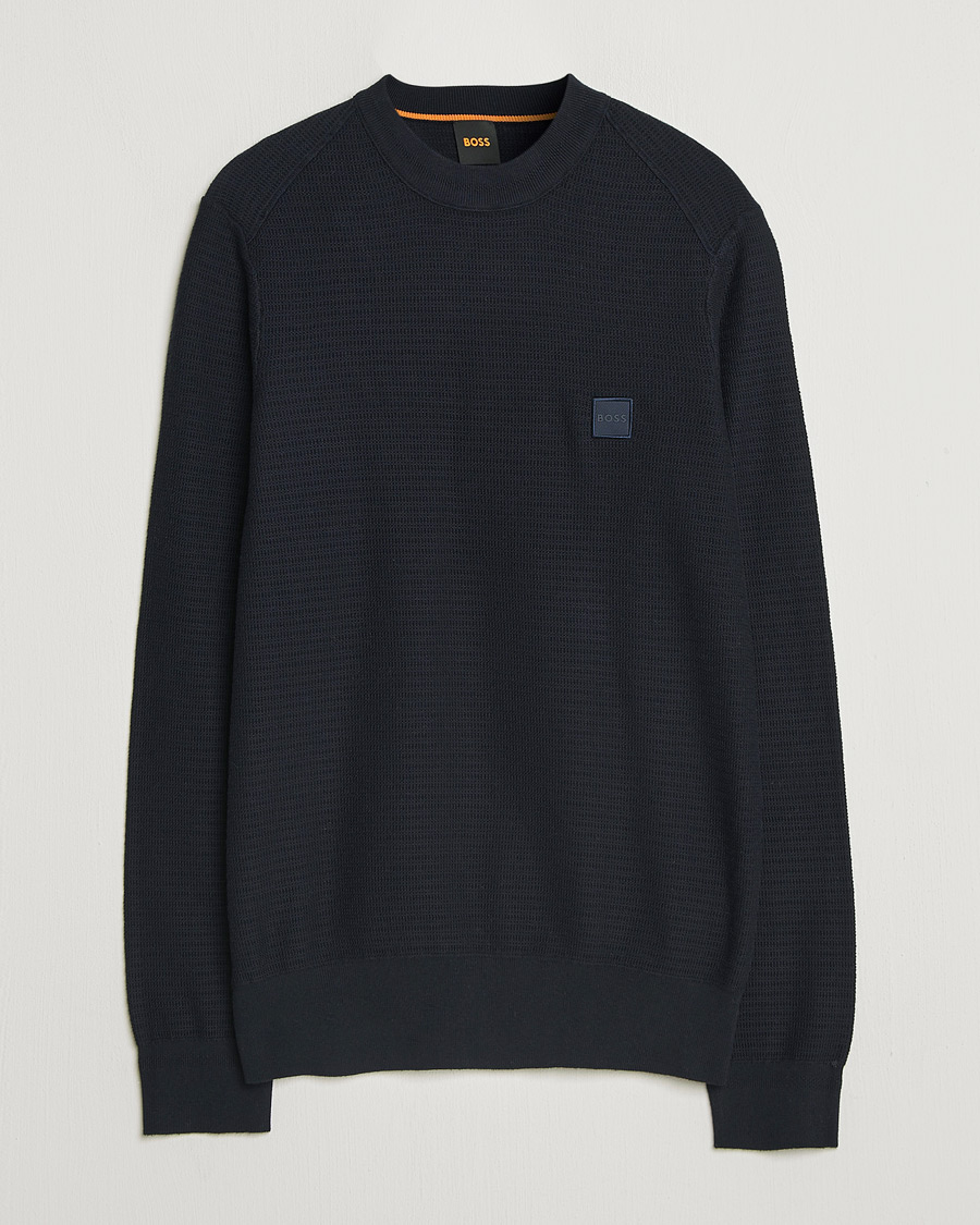 Mies | Puserot | BOSS ORANGE | Anion Knitted Sweater Dark Blue