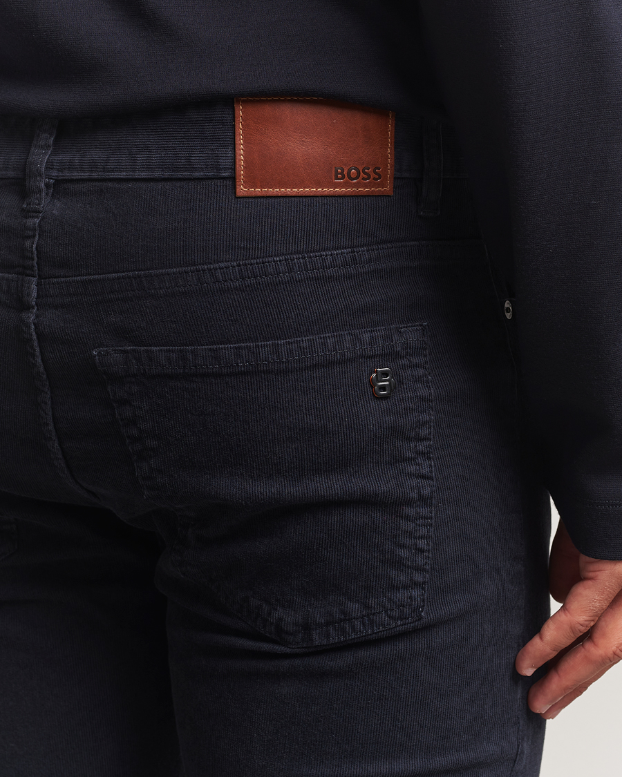 Mies | Housut | BOSS ORANGE | Delaware Corduroy Cotton 5-Pocket Pants Dark Blue