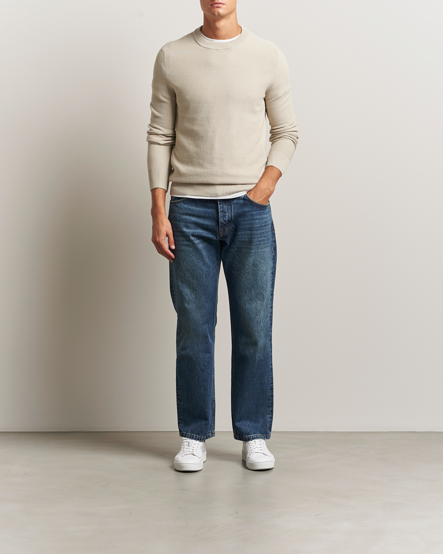 Mies | Puserot | BOSS ORANGE | Klapok Knitted Crew Neck Sweater Light Beige