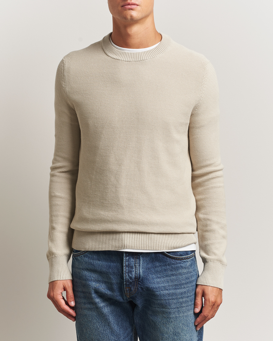 Mies | Puserot | BOSS ORANGE | Klapok Knitted Crew Neck Sweater Light Beige