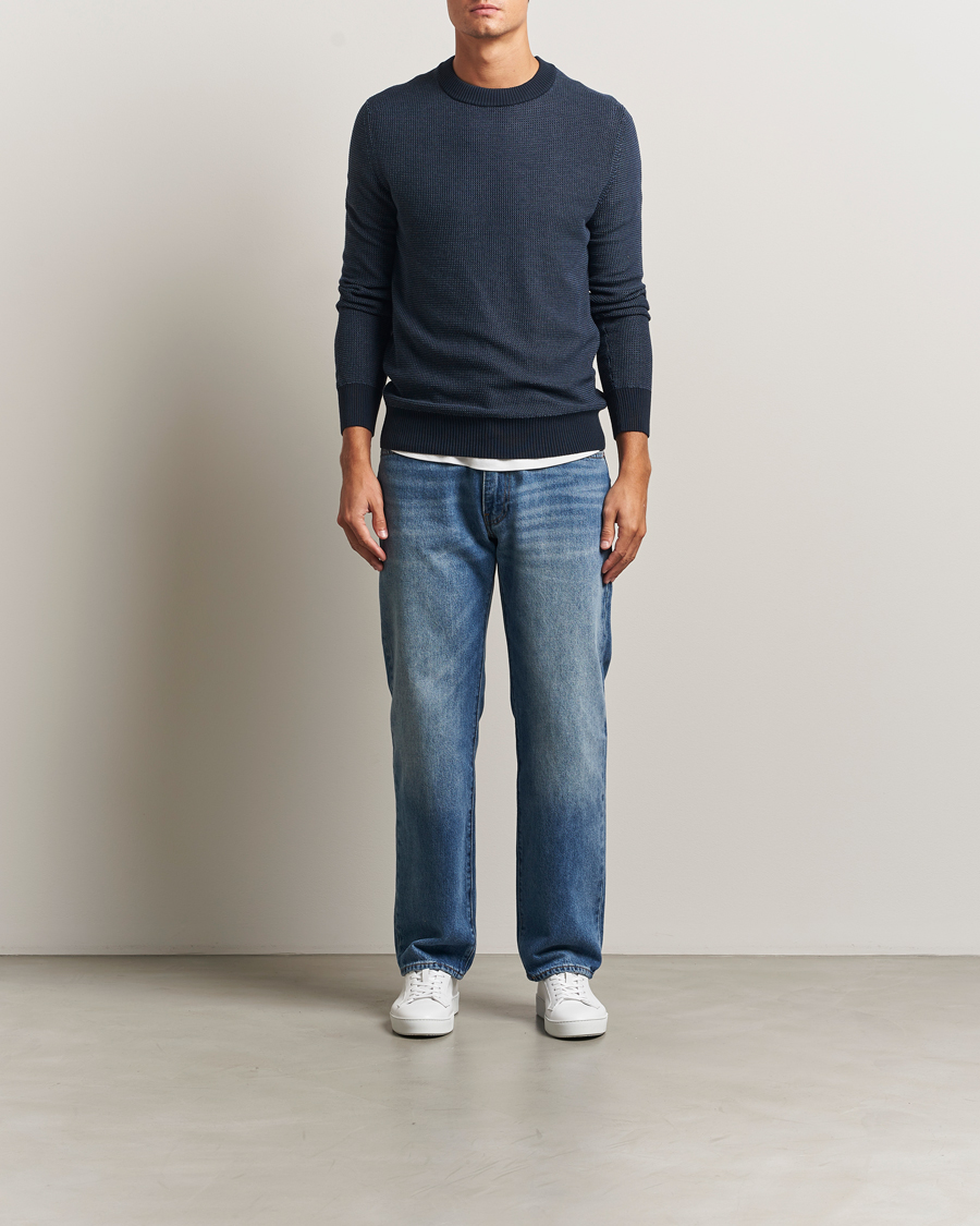 Mies | Puserot | BOSS ORANGE | Klapok Knitted Crew Neck Sweater Dark Blue
