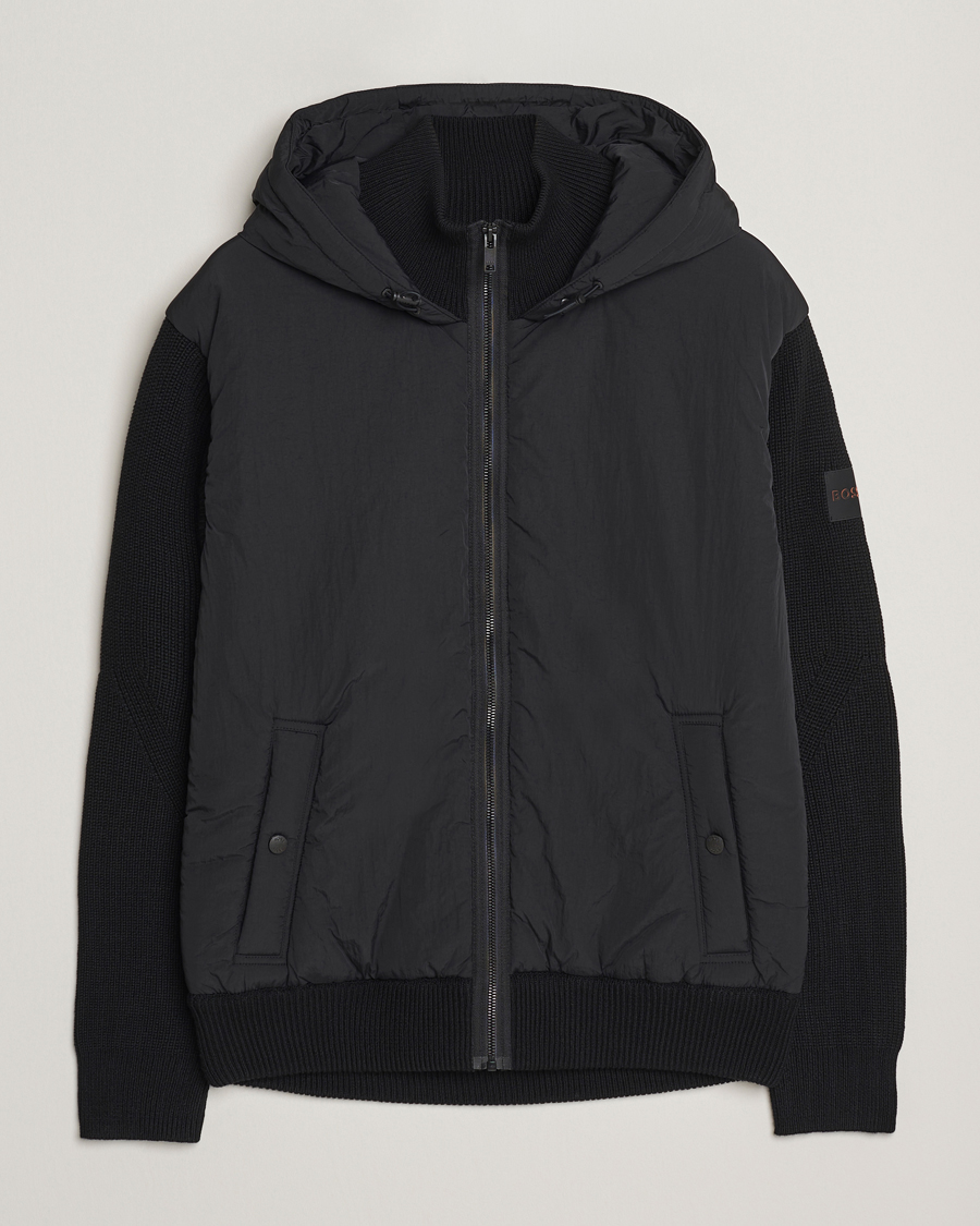 Mies | Puserot | BOSS ORANGE | Kiaccio Hybrid Hooded Full Zip Black