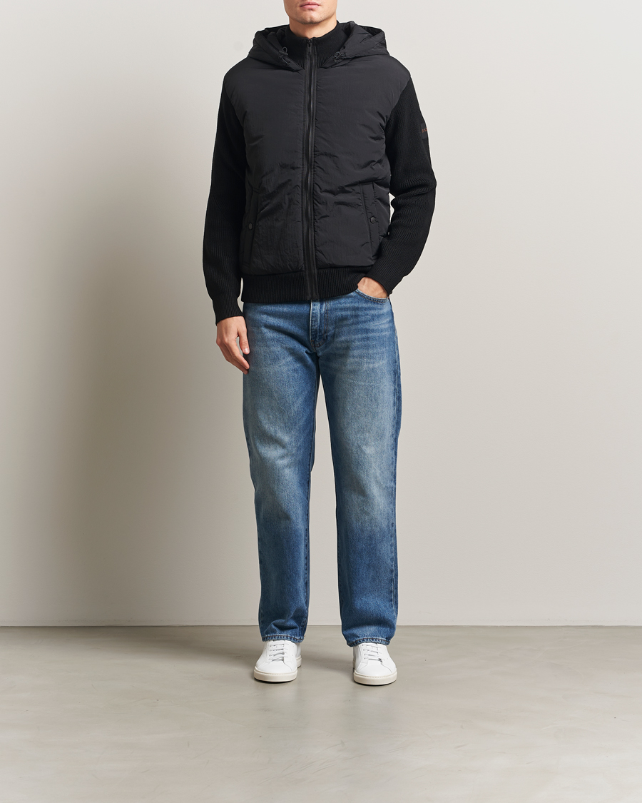 Mies | Puserot | BOSS ORANGE | Kiaccio Hybrid Hooded Full Zip Black