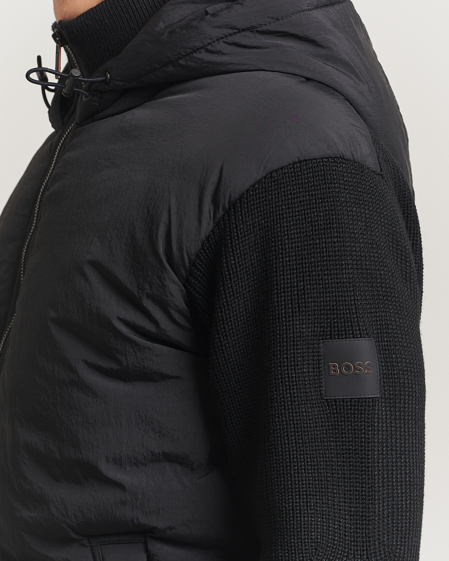 Mies | Puserot | BOSS ORANGE | Kiaccio Hybrid Hooded Full Zip Black