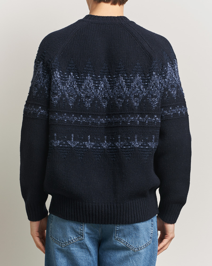 Mies | Puserot | BOSS ORANGE | Karombo Wool Fairisle Sweater Dark Blue