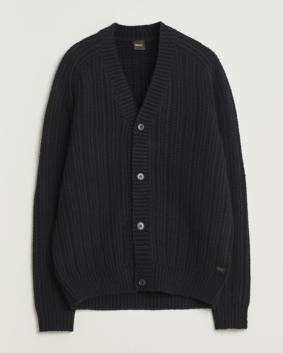 Mies | Puserot | BOSS ORANGE | Kortho Wool Knitted Cardigan Black