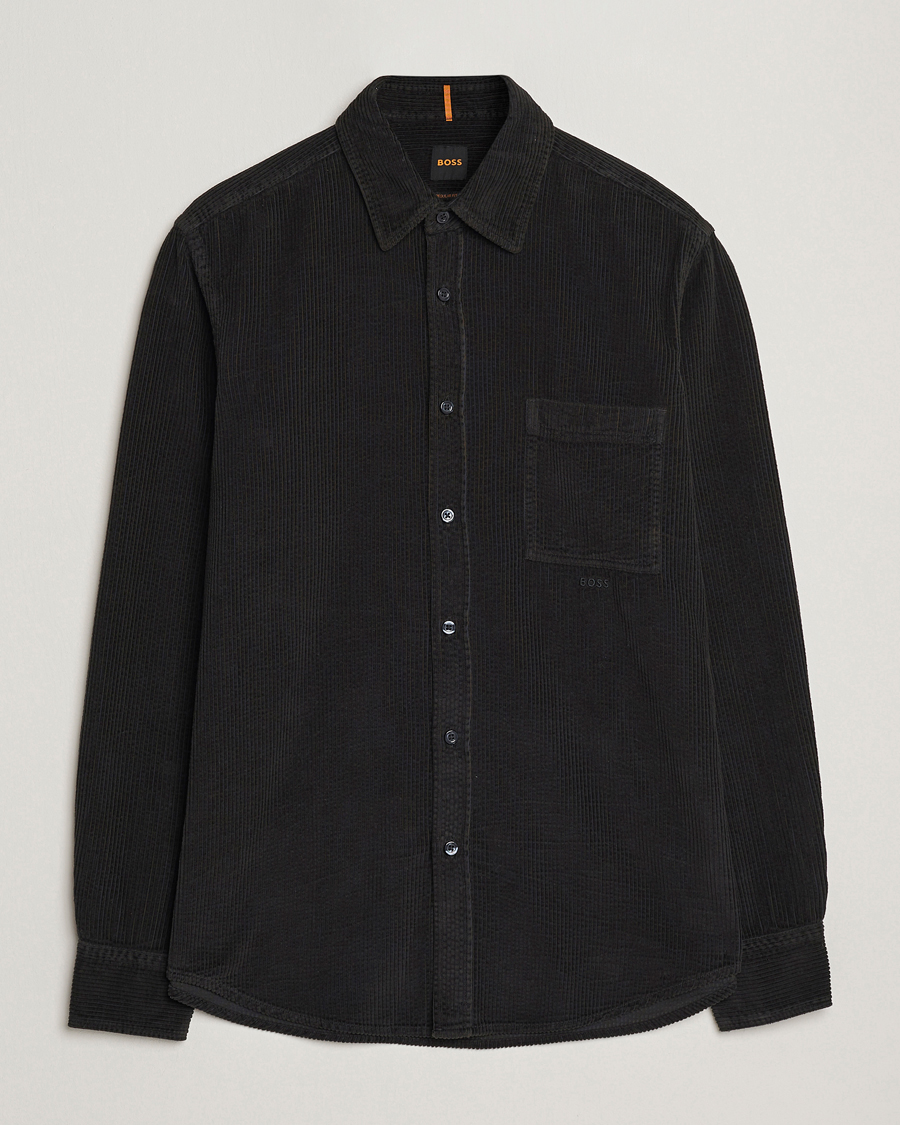 Mies | Kauluspaidat | BOSS ORANGE | Relegant Corduroy Shirt Black