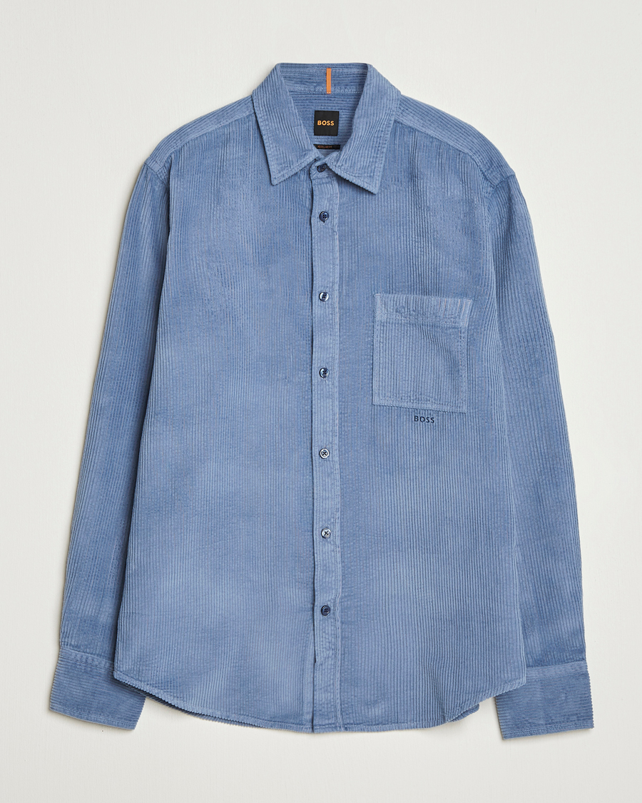 Mies | Kauluspaidat | BOSS ORANGE | Relegant Corduroy Shirt Open Blue