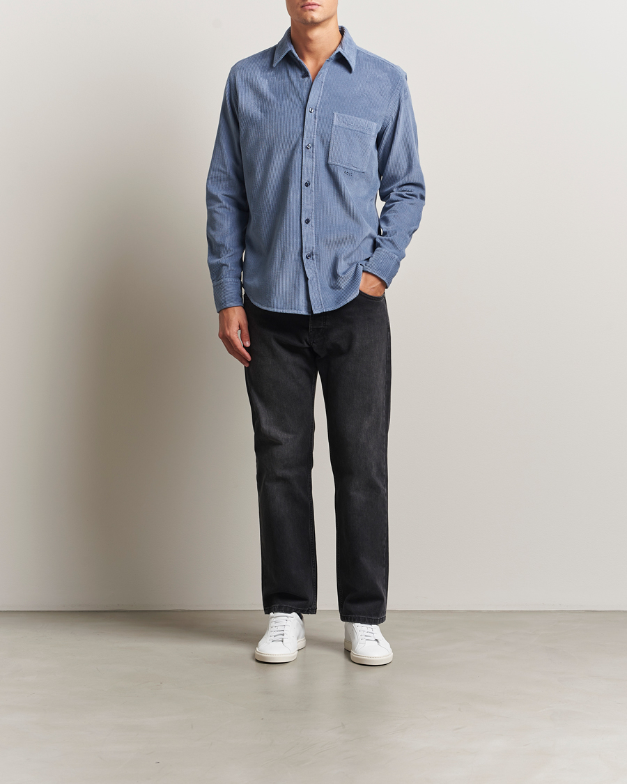 Mies | Kauluspaidat | BOSS ORANGE | Relegant Corduroy Shirt Open Blue