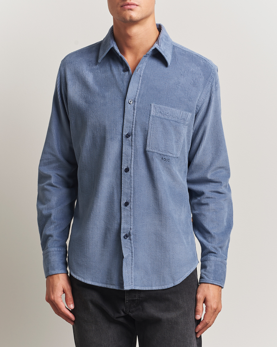 Mies | Kauluspaidat | BOSS ORANGE | Relegant Corduroy Shirt Open Blue