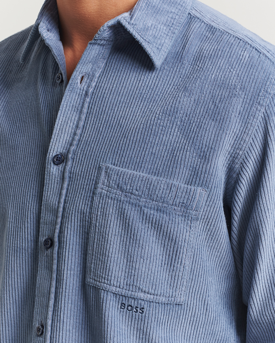 Mies | Kauluspaidat | BOSS ORANGE | Relegant Corduroy Shirt Open Blue