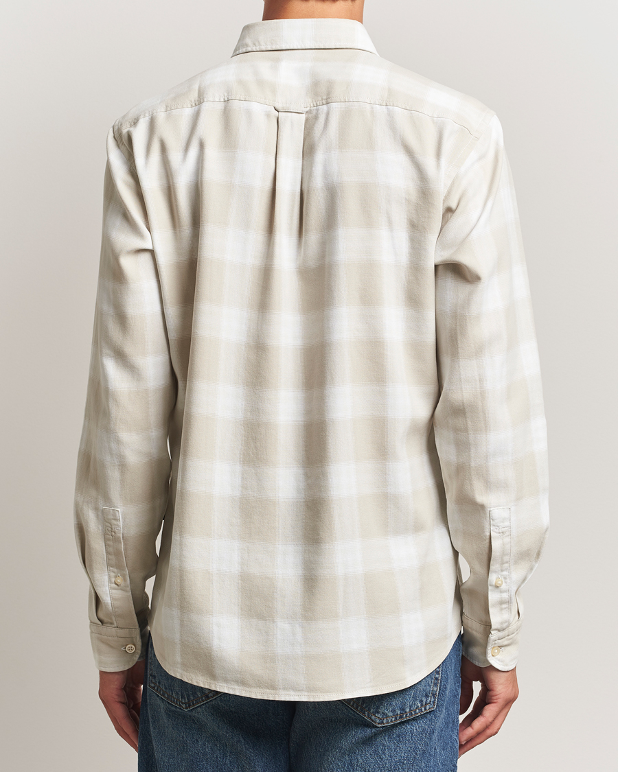 Mies | Kauluspaidat | BOSS ORANGE | Rickert Brushed Cotton Checked Shirt Light Beige
