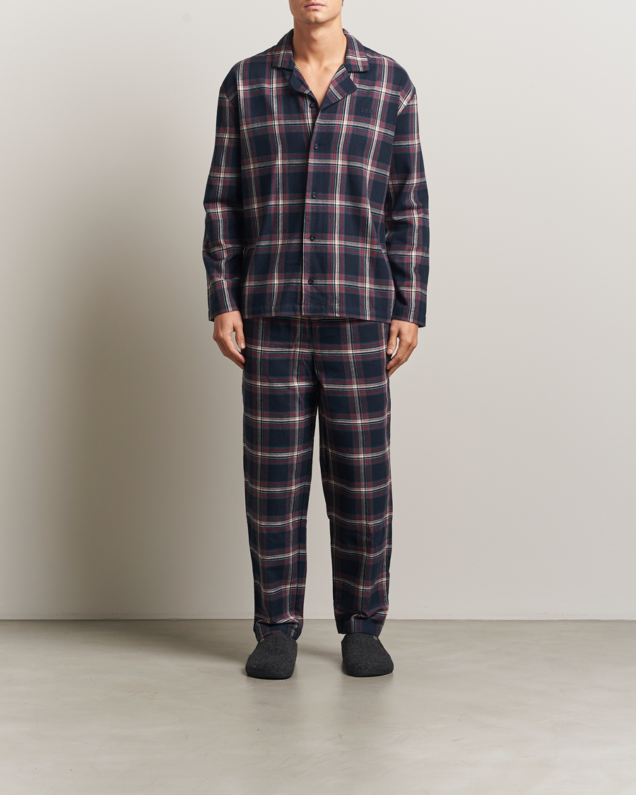 Mies | Yöpuvut ja kylpytakit | BOSS BLACK | Flannel Long Sleeve Pyjama Set Open Blue