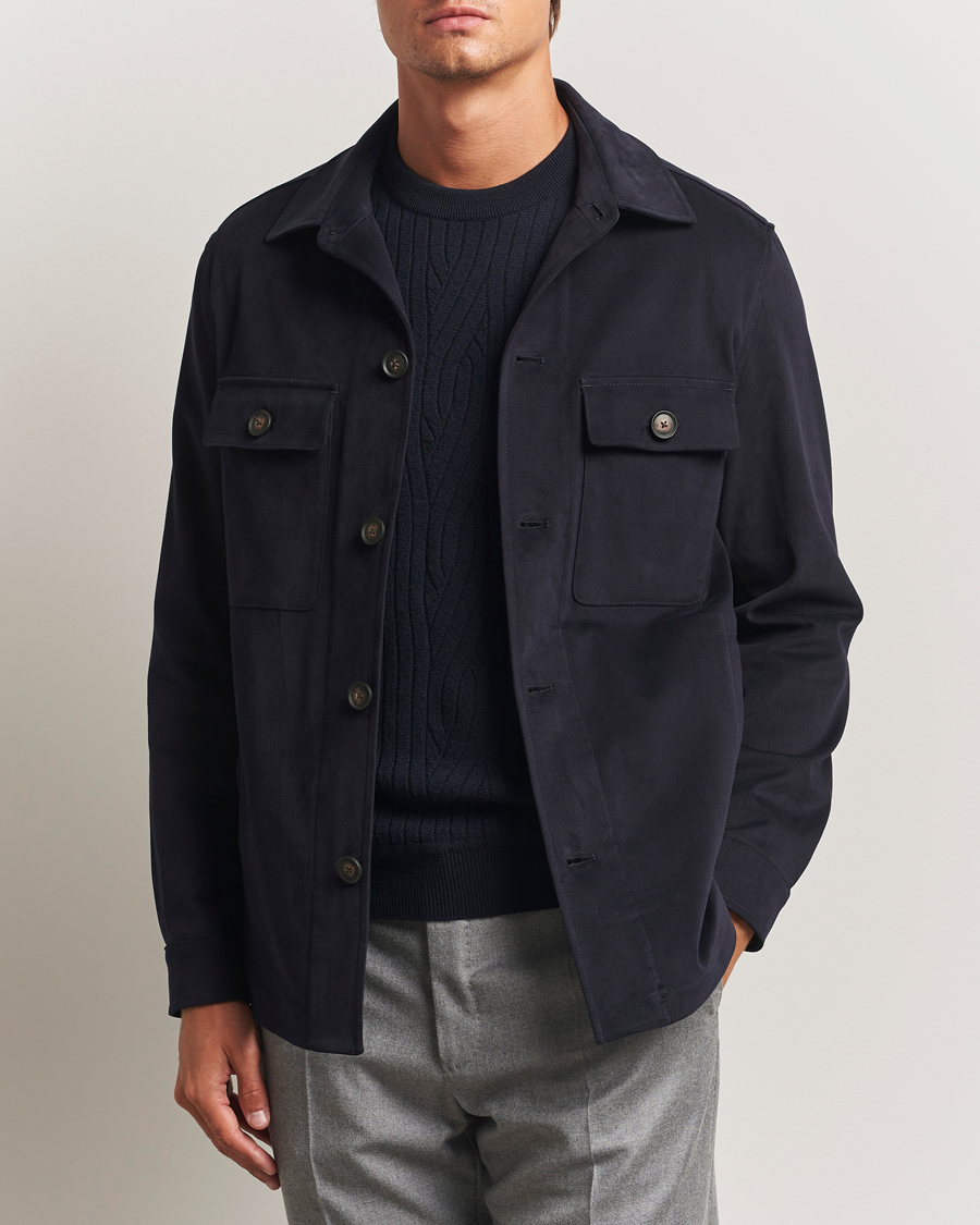 Mies | Kauluspaidat | BOSS BLACK | Carper Cotton Overshirt Dark Blue