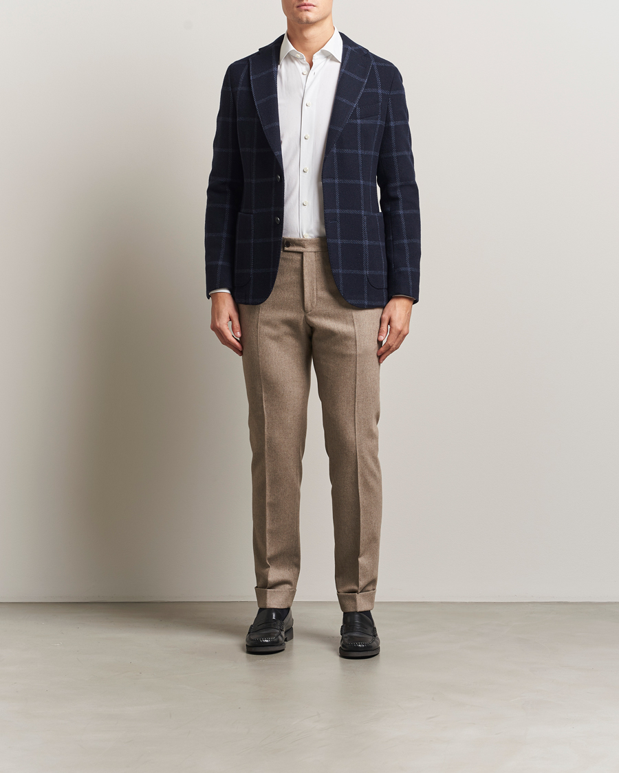 Mies | Pikkutakit | BOSS BLACK | Hanry Wool Checked Blazer Dark Blue