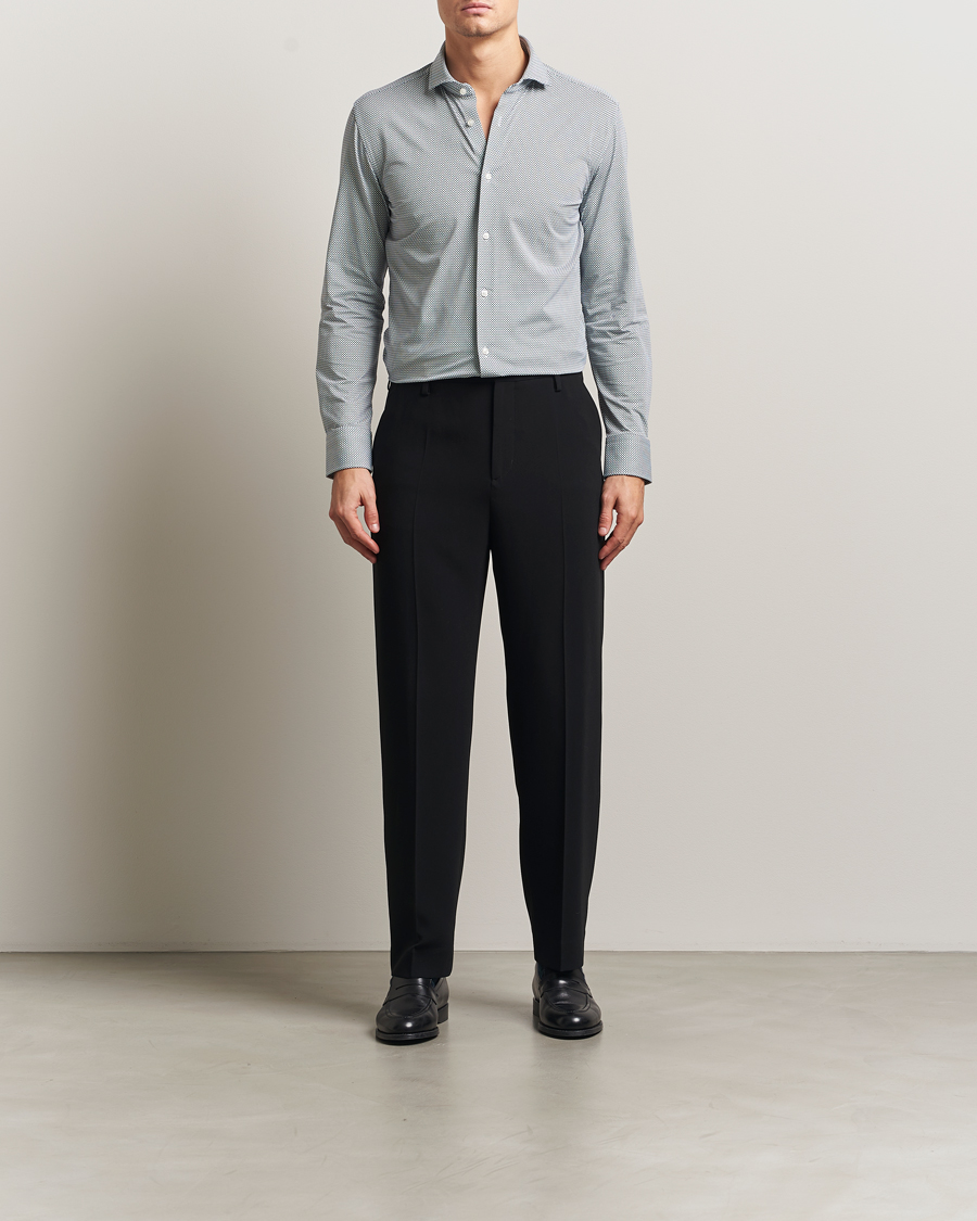 Mies | Kauluspaidat | BOSS BLACK | Hank 4-Way Printed Stretch Shirt Dark Blue