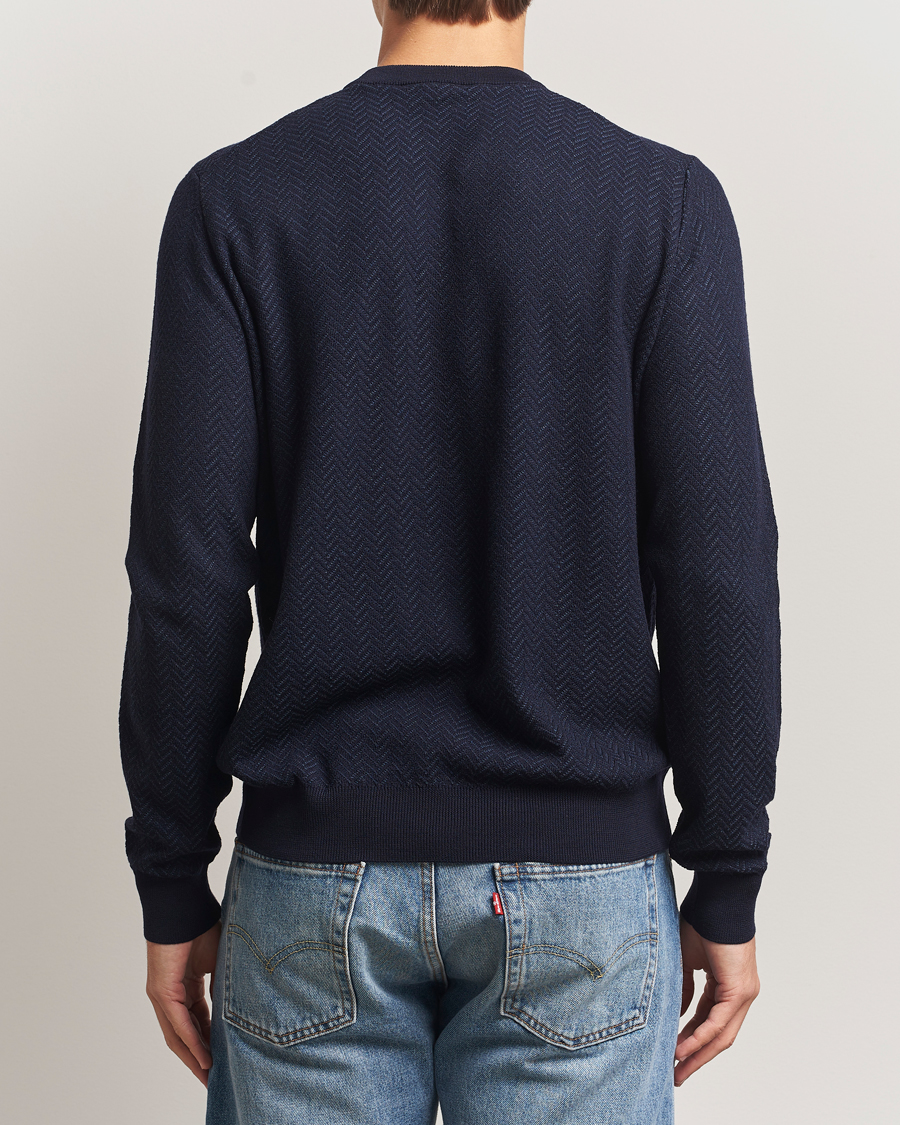 Mies | Puserot | BOSS BLACK | Habito Wool Knitted Sweater Dark Blue