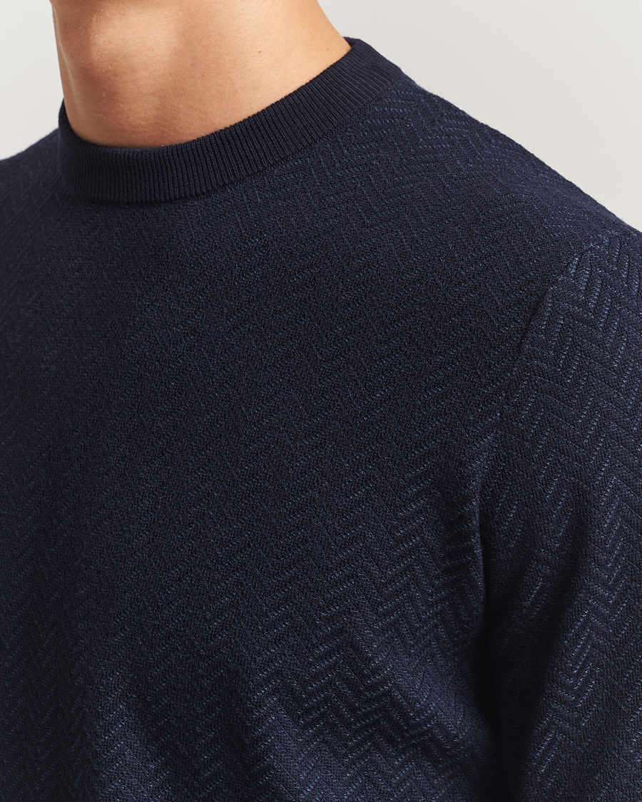 Mies | Puserot | BOSS BLACK | Habito Wool Knitted Sweater Dark Blue